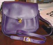 Purple Leather Handbag Front Small