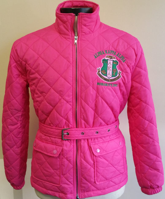 AKA Pink Quilted Belted Riding Jacket