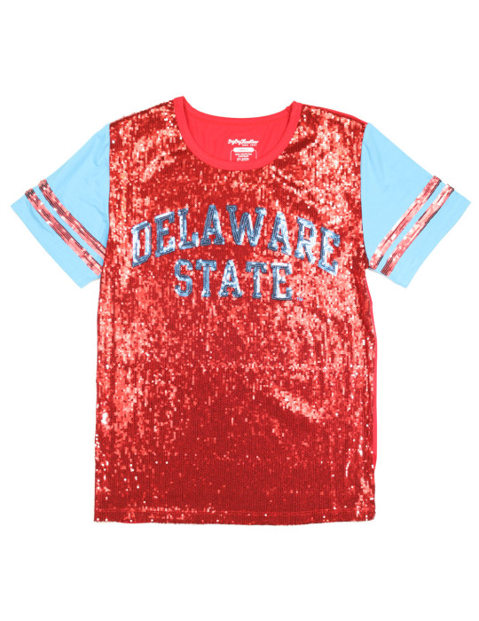 Delaware State Sequins Tee - 2024