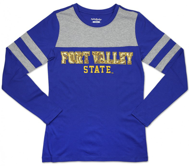 Fort Valley State Women's Sequin Long-Sleeve Tee - 1920