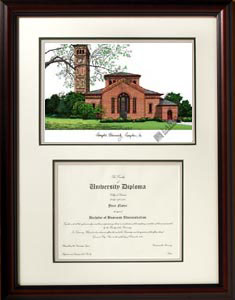 Hampton Framed Lithograph w Diploma