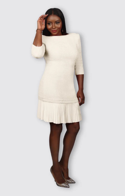 Tweed Mini Dress - Ivory