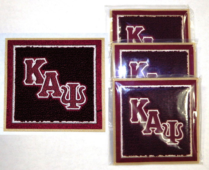 Kappa Chenille Coasters - Set of 4