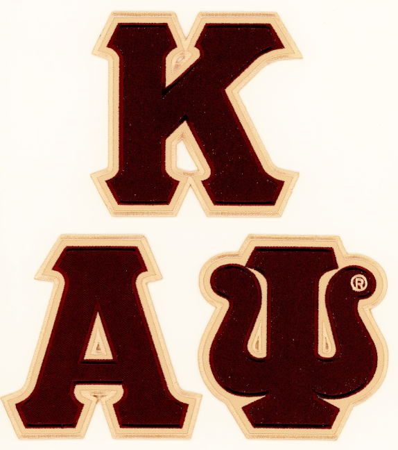 Kappa Crimson Twill 4 Inch Letter Patches