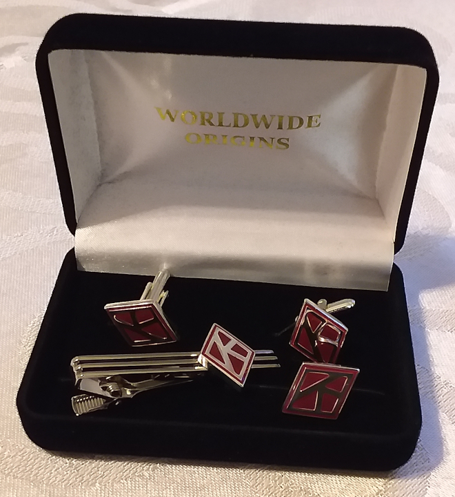 Kappa Symbol Octagon Cufflinks - Lapel Pin - Tiebar - Set - WW