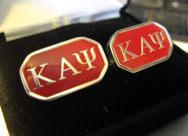 Kappa Octagonal Cufflinks - Red - WW