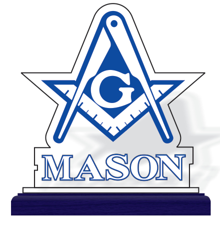Mason Acrylic Desktop Crest Wooden Base - CQ