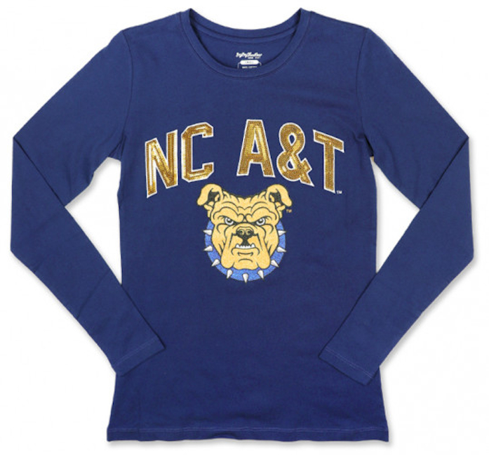 NC A&T Women's Sequins Lettering Long-Sleeve Tee - 2022