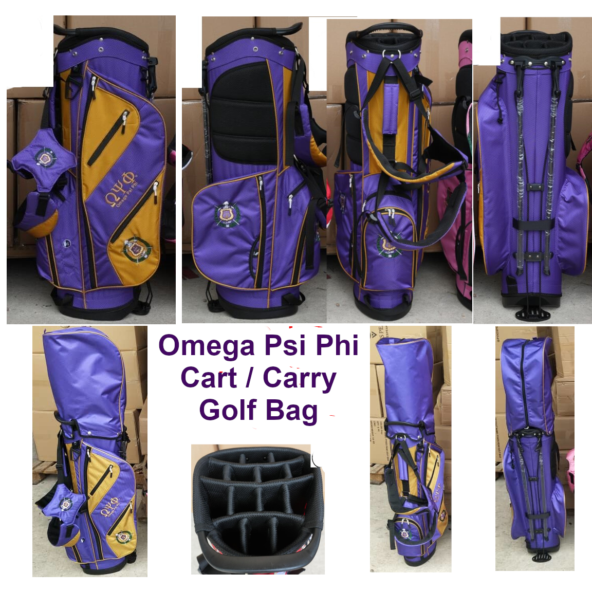 Omega Psi Phi Carry-Stand Golf Bag - 2023 - LIMITED QUANTITY