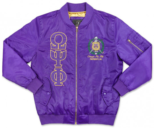 Omega Psi Phi Fraternity Bomber Style Jacket