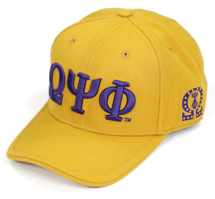 Omega Gold Cap with Purple Letters Cap - 2023