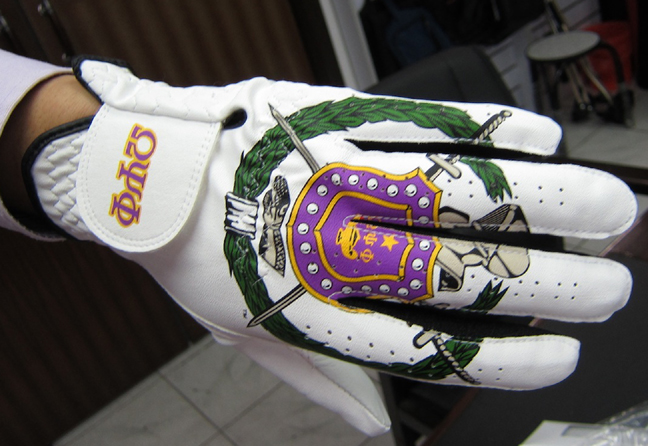 Omega Psi Phi Crest Golf Glove