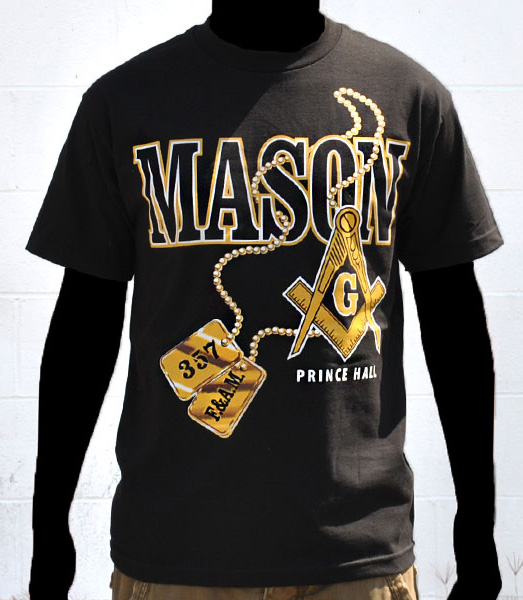 Prince Hall Mason Black Dog Tags Tee