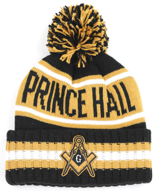 Prince Hall Mason Letter Beanie w/ Puffball - 2023