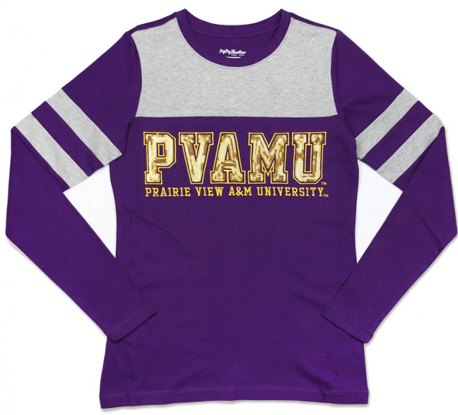 Prairie View A&M Women's Sequin Long-Sleeve Tee - 1920