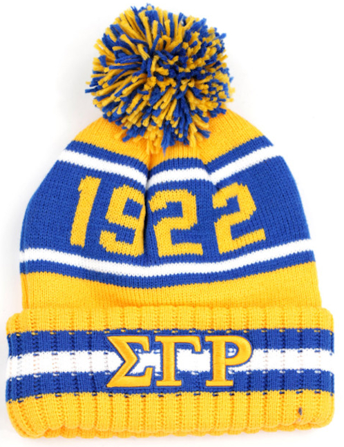 Sigma Gamma Rho Sorority Letter Beanie w/ Puffball - 2023