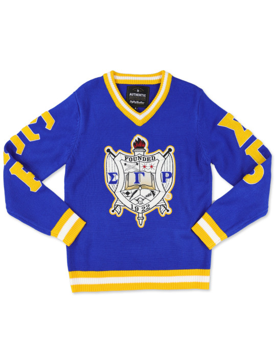 SIGMA GAMMA RHO SORORITY ROYAL V-NECK SWEATER - 2025
