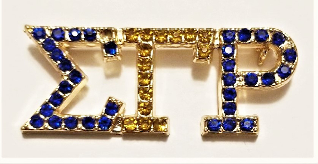 Sigma Gamma Rho Sorority Solid Crystal Letters Pin - FO