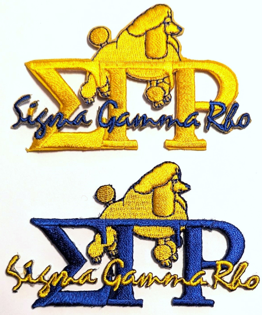 Sigma Gamma Rho Sorority Poodle Signature Patches - Set of 2