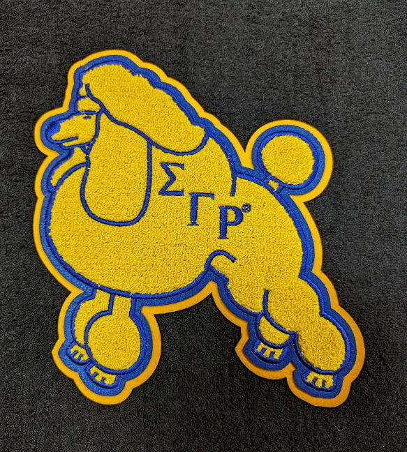 Sigma Gamma Rho Sorority Chenille Poodle Patch - LARGE