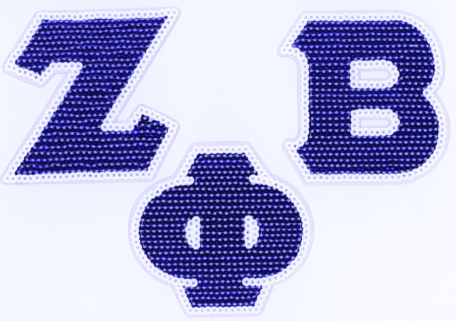 Zeta Phi Beta Sequin Letter Patches