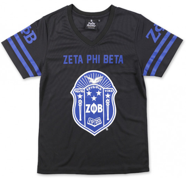 Zeta Phi Beta Black Football Jersey Tee - 2022