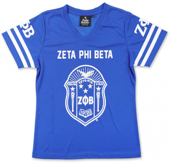 Zeta Phi Beta Royal Football Jersey Tee - 2022