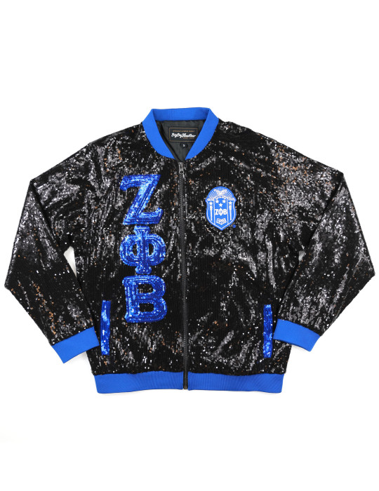 Zeta Phi Beta Black Sequins Jacket - 2024