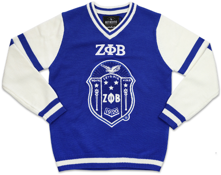Zeta V-Neck Sweater w/ Chenille Crest - 2020
