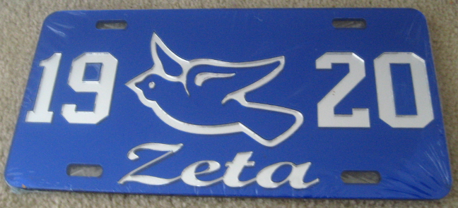 Zeta 1920 Dove Mirrored License Plate