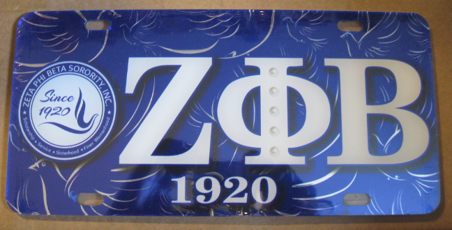 Zeta Printed Crest License Plate