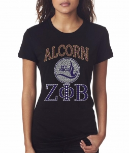Zeta - Alcorn State Univ Bling Shirt - CO