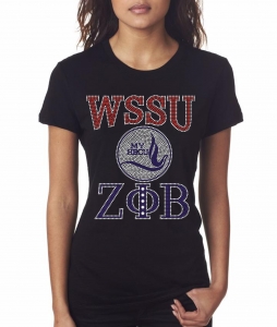 Zeta - Winston-Salem State Univ Bling Shirt - CO