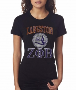 Zeta - Langston University Bling Shirt - CO