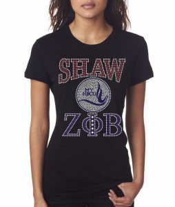 Zeta - Shaw University Bling Shirt - CO