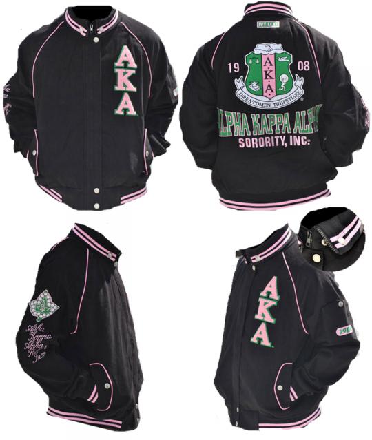 AKA Black Letterman Twill Jacket