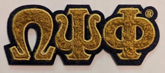 Omega Psi Phi GOLD Chenille Letters Patch - Small