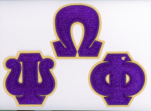 Omega Psi Phi Letters Chenille Patch