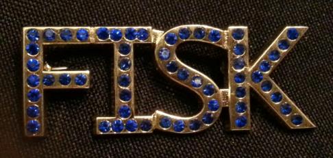 FISK Royal Blue Bling Crystal Letter Pin - Large - CO