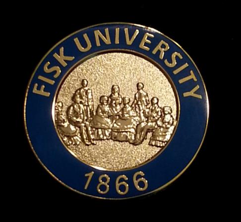 FISK Blue and Gold Round Pin With Founding Year 1866 - CO