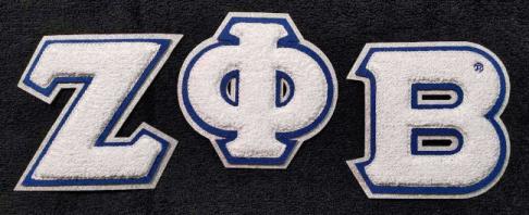 Zeta Phi Beta Chenille Letters - White