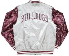 Alabama A&M Women's Satin Jacket with Sequin Sleeves - 2024 1