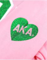 AKA Pink Glitter Lettering Long Sleeve Tee - 2023 2
