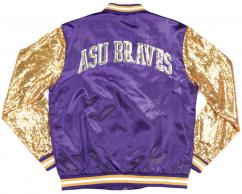 Alcorn State Women's Satin Jacket with Sequin Sleeves - 2024 1