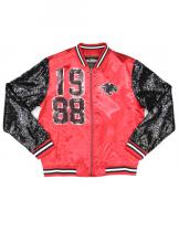 Clark Atlanta Women's Satin Jacket with Sequin Sleeves - 2024