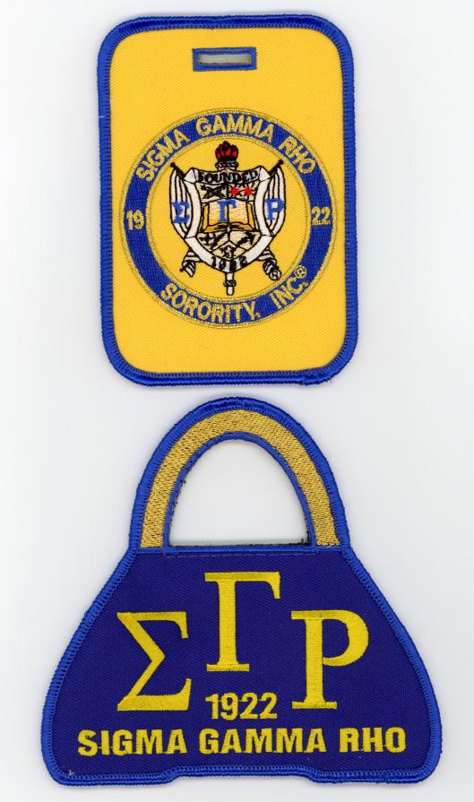 Sigma Gamma Rho Sorority - Crest and Purse Style Luggage Tags - Set of 2