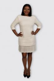 Tweed Mini Dress - Ivory 1