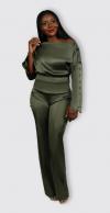 Two Piece Loungewear (Olive) 1