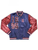 SC State Women's Satin Jacket with Sequin Sleeves - 2024