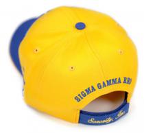 Sigma Gamma Rho Sorority Gold Cap w/ Blue Bib - 2023 1